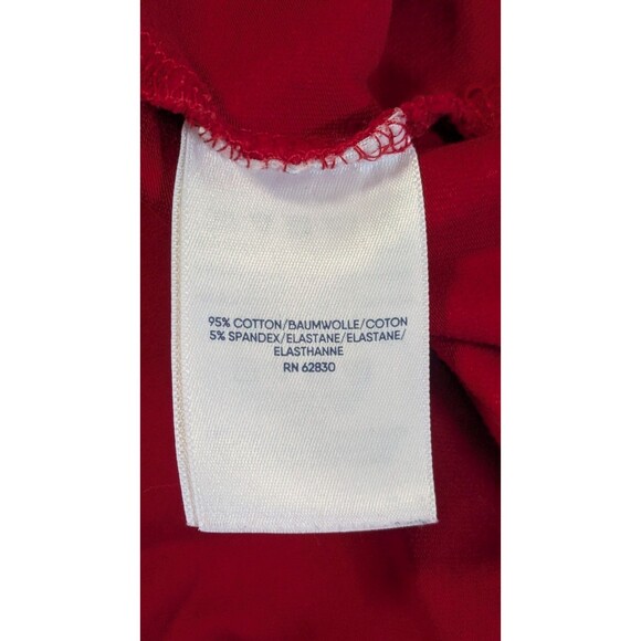 Lands’ End Women's Red with White Neck Trim Long Sleeve Tee Shirt Top Size M - Picture 4 of 5